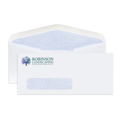 Custom #10, Full-Color, Single Window, Security Tint Business Envelopes, 4-1/8" x 9-1/2", White Wove, Box Of 250