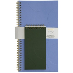 Noted by Post-it® Notebook Set, 1 Subject, 75 Sheets Per Notebook, Forest Green/Periwinkle, Set Of 2 Notebooks