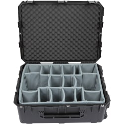 SKB Cases iSeries Protective Case With Padded Dividers And Wheels, 10-9/16" x 29" x 22", Gray