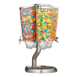 Rosseto Serving Solutions EZ-PRO™ Dry Food Dispenser, 4-Container 6" Carousel, Cereal, Tabletop Stand, 512 Oz, Stainless