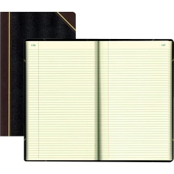 Rediform® Texhide Cover Record Books With Margin, 8 3/4" x 14 1/4", 500 Sheets, 100% Recycled, Black