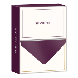 Lady Jayne Professional Thank You Cards With Envelopes, 3-1/2" x 5", Purple, Pack Of 20 Cards