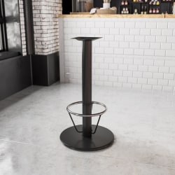 Flash Furniture Round Restaurant Table Base With 4''-Diameter Bar-Height Column And Foot Ring, 42"H x 24"W x 24"D, Black