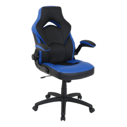 Lorell® Bucket High-Back Gaming Chair, Black/Blue