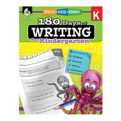 Shell Education 180 Days Of Writing Workbook, Kindergarten