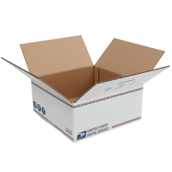 United States Post Office Shipping Box, 12" x 12" x 5-1/2", White