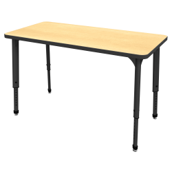 Marco Group™ Apex™ Series Rectangle Adjustable Table, 30"H x 48"W x 24"D, Maple/Black