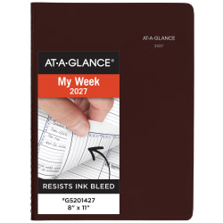 AT-A-GLANCE® DayMinder® 2027 Weekly Appointment Book Planner, Burgundy, Large, 8" x 11"