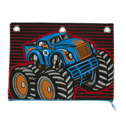 Office Depot® Brand 3-Ring Pencil Pouch, 7" x 9-13/20", Monster Truck
