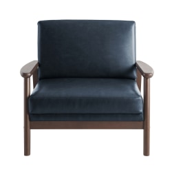 Lifestyle Solutions Anaheim Faux Leather Accent Guest Chair, Navy
