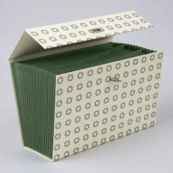 Office Depot® Brand 19-Pocket Paper Expanding Case File, Legal Size, Green Petal Dot, Total Qty 1