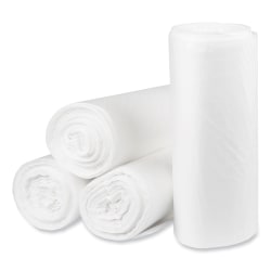 Pitt Plastics Eco Strong Plus Can Liners, 40 gal, 14 mic, 40" x 46", Natural, Perforated Roll, 250/Carton