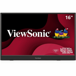 ViewSonic VA1653 16 Inch 1080p FHD IPS Portable Monitor with Eye Care, Built-in Stand, USB C, Mini HDMI, and Protective Case External Second Screen For Laptops, PC, Mac, and Gaming Consoles - 15.6" Viewable - In-plane Switching (IPS) Technology