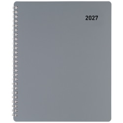 Office Depot Brand Weekly Monthly Appointment Book Planner, 7" x 9", Silver, January 2027 to December 2027, OD71093027