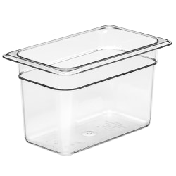 Cambro Camwear GN 1/4 Size 6" Food Pans, 6"H x 6-3/8"W x 10-1/2"D, Clear, Set Of 6 Pans