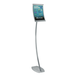 Azar Displays Curved Metal Floor Stand, Letter Size, 52"H, Silver