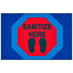 Carpets for Kids® KID$Value Rugs™ Stop To Sanitize Here Activity Rug, 4' x 6' , Blue