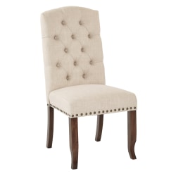 Ave Six Jessica Tufted Dining Chair, Linen/Coffee