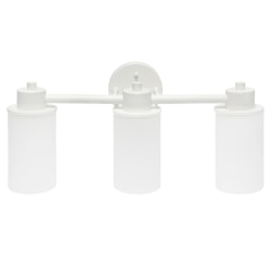 Lalia Home Essentix 3-Light Wall Mounted Vanity Light Fixture, 6-1/2"W, Opaque White/White