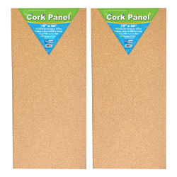 Flipside Cork Panels, 36"H x 16"W x 1/2"D, Brown, Pack Of 2 Panels