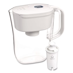 Brita® Small 6-Cup Water Filter Pitcher with 1 Standard Filter, Denali, White, 2/Carton