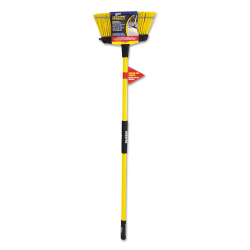 Quickie® Job Site® Super-Duty Multisurface Upright Broom, 16 x 54, Fiberglass Handle, Yellow/Black