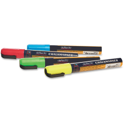 Deflecto Chisel Tip Wet-Erase Markers, Chisel Point Style, Green, Red, Blue, Yellow, Pack Of 4