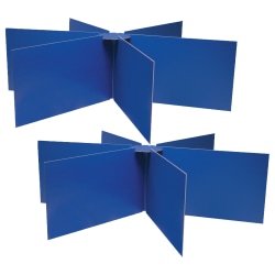 Pacon Privacy Boards, Round Table Compatible, 14"H x 48"W x 48"D, Blue, Pack Of 2 Boards