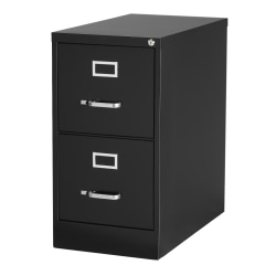 WorkPro® 26-1/2"D Vertical 2-Drawer Letter-Size File Cabinet, Black