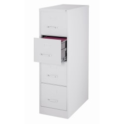 WorkPro® 26-1/2"D Vertical 4-Drawer Letter-Size File Cabinet, Metal, Light Gray