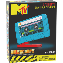 Brickcraft MTV Retro Builds Cassette Tape Brick Building Set, Set Of 96 Pieces
