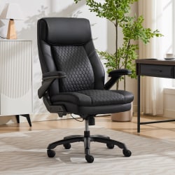 Shaquille O'Neal™ Phineus Big & Tall Ergonomic Faux Leather High-Back Executive Office Chair, Black/Black, BIFMA Compliant