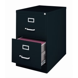 WorkPro® 26-1/2"D Vertical 2-Drawer Legal-Size File Cabinet, Black