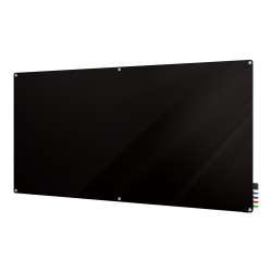 Ghent Harmony Magnetic Glass Unframed Dry-Erase Whiteboard, 48" x 60", Black