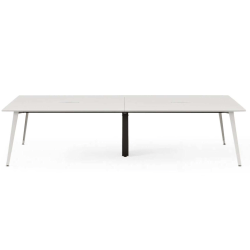 Branch Furniture Rectangle Conference Table, 30"H x 118"W x 48"D, White Top/White Base