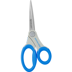 Westcott® Soft Handle Scissors With Anti-Microbial Product Protection, 8", Pointed, Blue