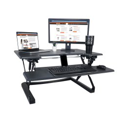 Victor® High Rise™ DCX760 Height-Adjustable Standing Desk Riser, 36", Gray/Black