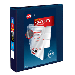 Avery® Heavy-Duty View 3 Ring Binder, 1.5" One Touch EZD® Rings, Navy Blue, 1 Binder