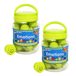 READY 2 LEARN Easy Grip Stampers, Emotions, 12 Per Set, Pack Of 2 Sets