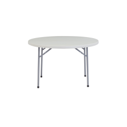 National Public Seating Blow-Molded Folding Table, Round, 48"W x 48"D, Light Gray/Gray
