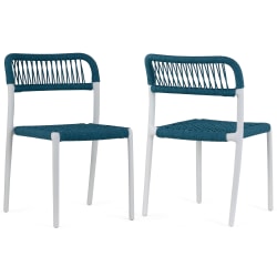 Glamour Home Belen Fabric Dining Accent Chairs, Black/White, Set Of 2 Chairs