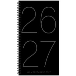 Willow Creek Press Academic Weekly/Monthly Spiral Planner, 3-1/2" x 6-1/2", Black, July 2026 - June 2027, Total Qty 1