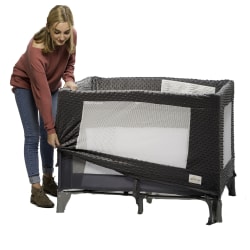 Coverplay Play Yard Polyester Slipcovers, 41" x 30" x 29", Gray/Solid, Case Of 6 Slipcovers