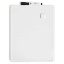 U Brands® Contempo Magnetic Dry-Erase Boards, Steel, 14" x 11", White, White Plastic Frame, Pack Of 4 Boards