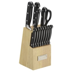 Cuisinart™ Triple Rivet Block Cutlery Set, Black, Set Of 14 Pieces
