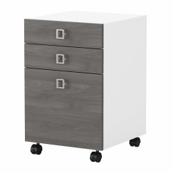 Bush Business Furniture Echo 17"D Vertical 3-Drawer Mobile File Cabinet, Pure White/Modern Gray, Delivery