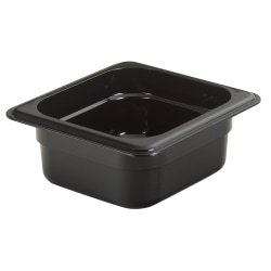 Cambro H-Pan High-Heat GN 1/6 Food Pans, 2"H x 6-3/8"W x 6-15/16"D, Black, Pack Of 6 Pans