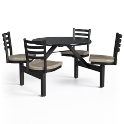 Palmer Hamilton Covey Outdoor Cluster Table With 4 Seats, 29" x 54", Obsidian/Cappuccino