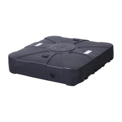 Flash Furniture Hank Heavy Duty Weather-Resistant Universal Offset Umbrella Base with Grooved Handles and Built-In Wheels, Black