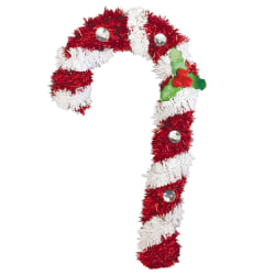 Amscan 241327 Christmas Small 3D Tinsel Candy Canes, 6-1/2"H x 3-1/2"W x 2"D, Red, Set Of 8 Canes